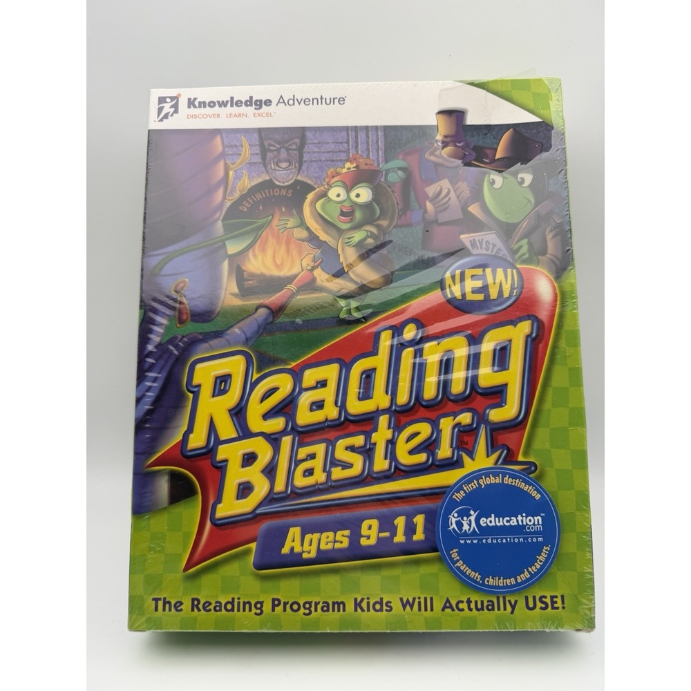 Software PC Big Box Version Sealed Knowledge Adventure Reading Blaster Ages 9-11